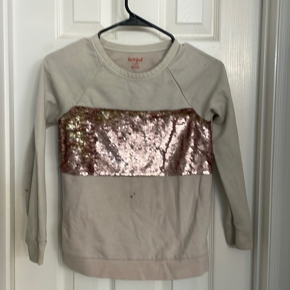Cat & Jack Sequin Two Color Sweatshirt Sz L (10/12)